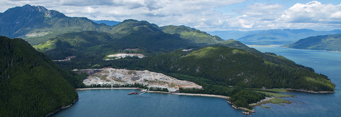 Aerial photo of the proposed Kitimat LNG plant site